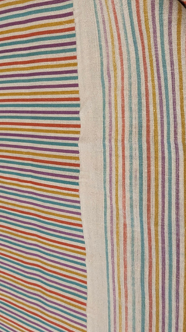 Multicolor Striped Quilting Cotton Woven Fabric 57"W - 1 yd+