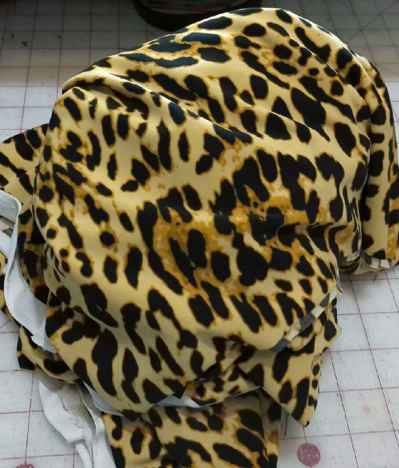 2 yards Mustard gold /Black animal print ITY knit