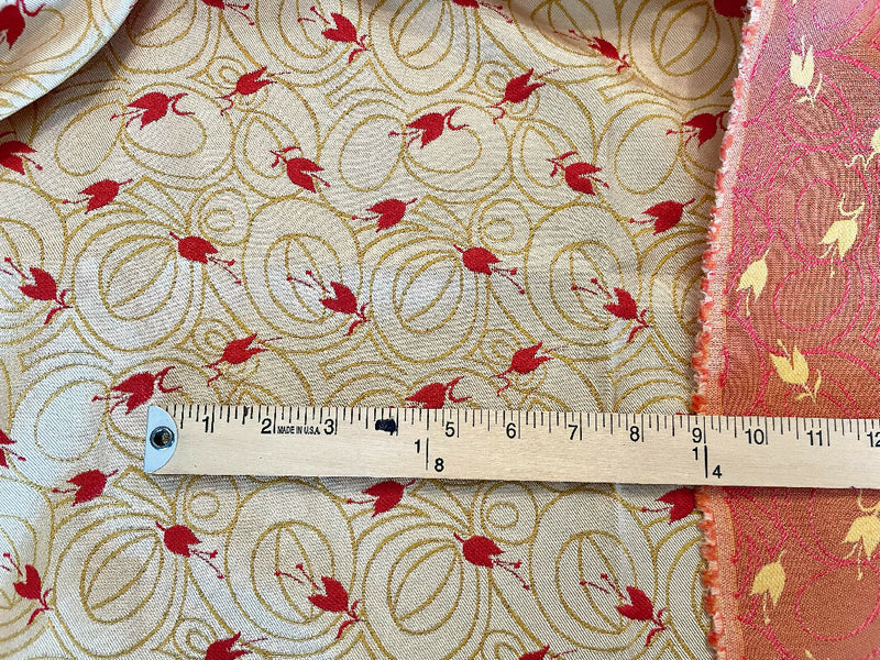 Gold and Red Brocade 2 1/3 Yards