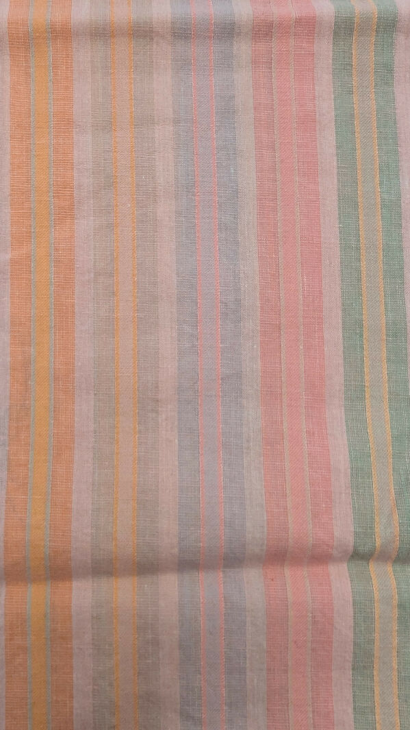 VTG Multicolor Sorbet Stripe Yarn Dyed Cotton Woven Fabric 44"W - 1 1/2 yds+