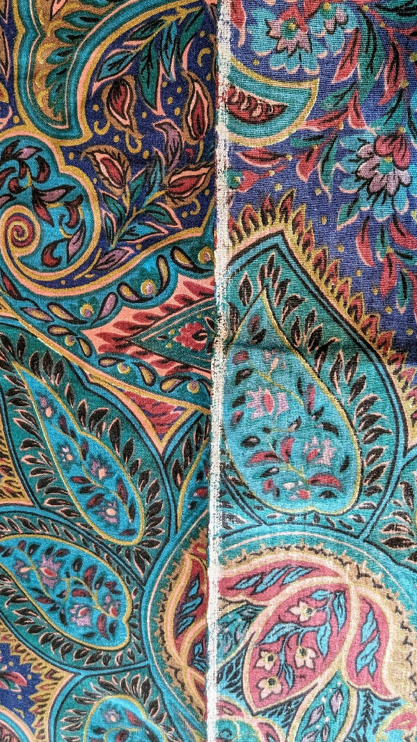 Multicolor Large Scale Paisley Print Quilting Cotton Woven Fabric 48"W - 2 1/2 yds