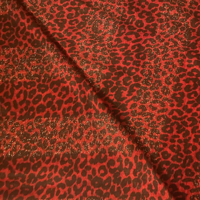 Red Cheetah with gold shimmer stripes