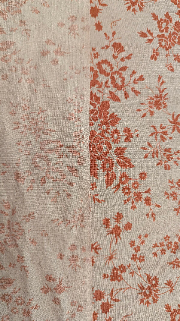 VTG Dark Tan/Rusty Orange Floral Quilting Cotton43"W - 2 1/2 yds