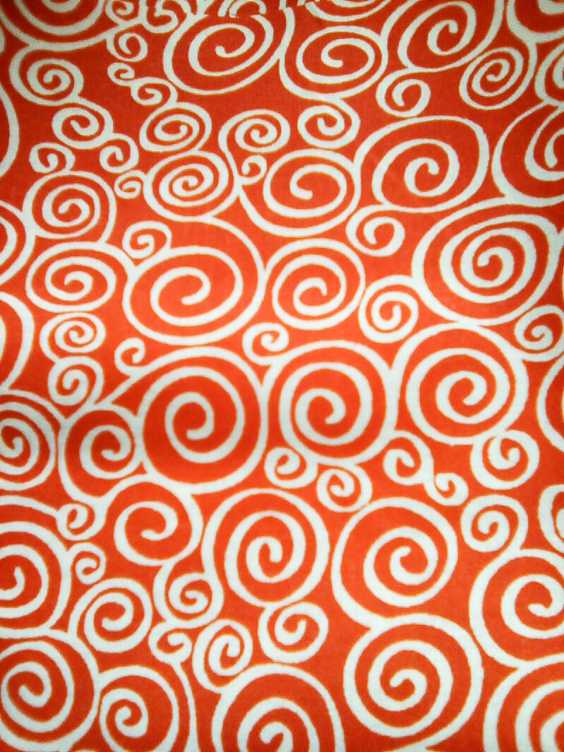 Cotton material, swirl designs, blue, red, black, gray colors, 9" x 43"
