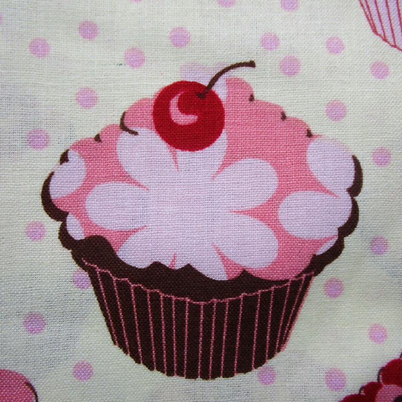 Cotton Fabric, Cupcakes and Polka Dots, 44” x 65”