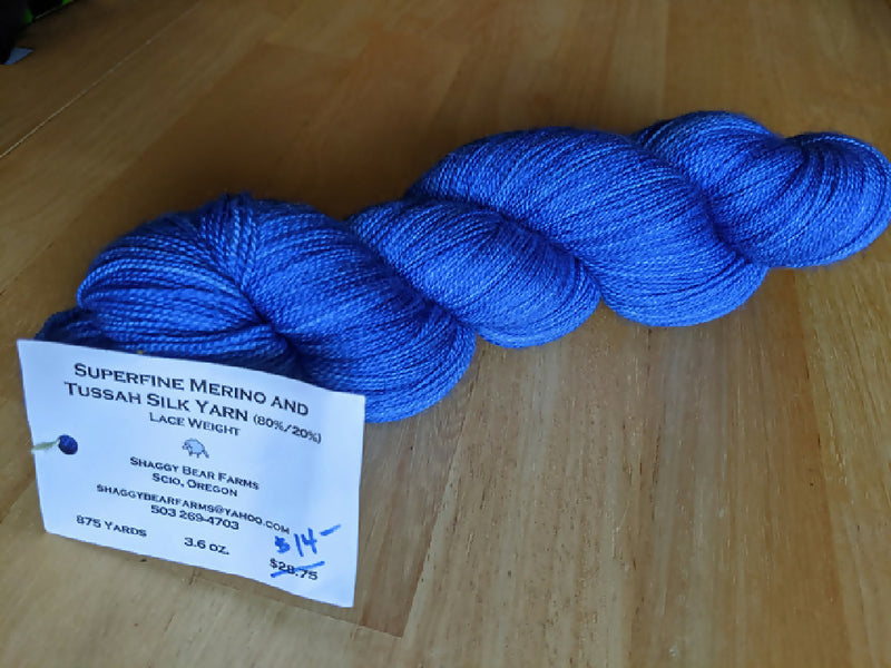 Shaggy Bear Farms Merino and Tussah Silk Lace