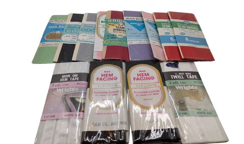 Assorted NIP Vintage Straight Seam Binding & Hem Facing Lot of 13