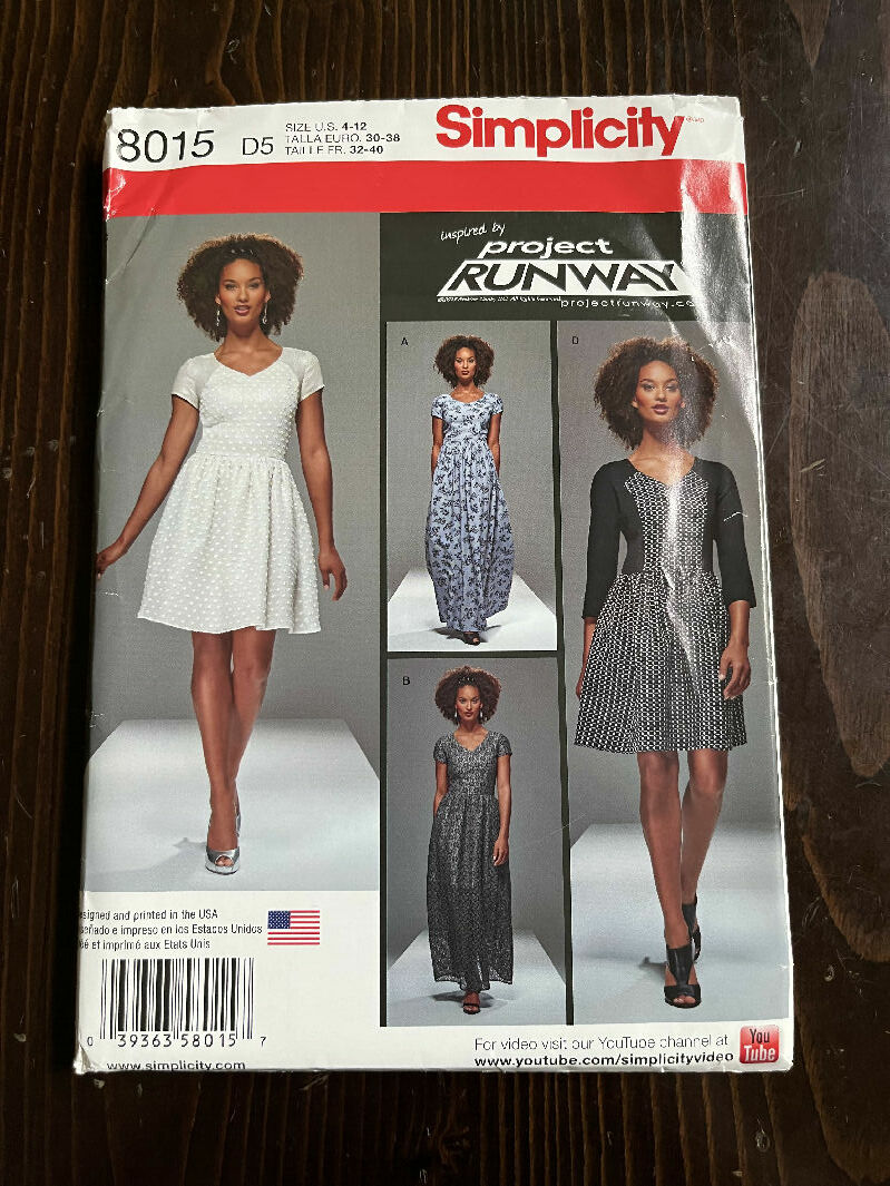 Simplicity 8015 Misses and Petite Project Runway Dresses