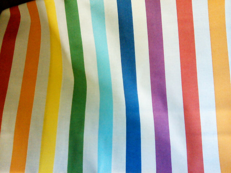 Strip cotton fabric, bright colors, quilting material 1 yard