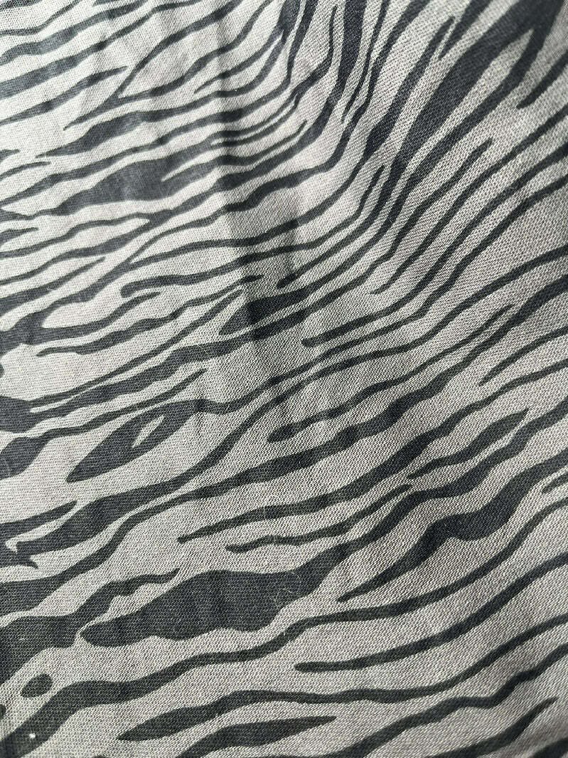 Zebra Print 1-Way Stretch Fabric - 2 yards & 17ins - Black/Gray