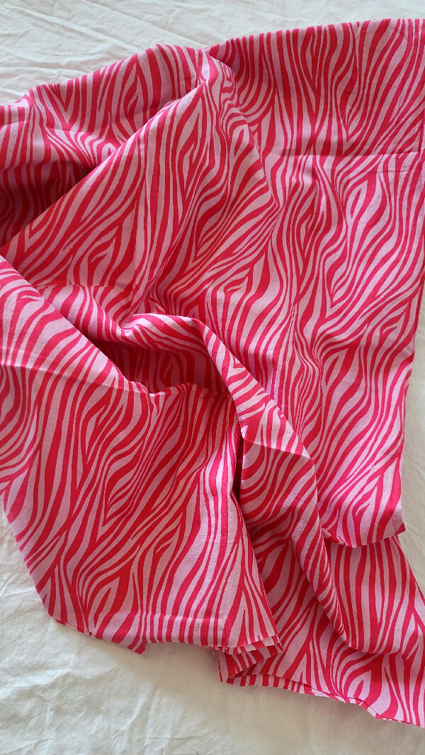 Pink on Pink Zebra Print Cotton 1 1/3 Yards