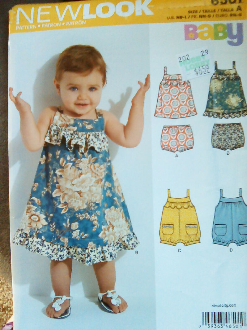 Sewing patterns lot Newlook uncut baby NB-L top bottoms one-piece dress
