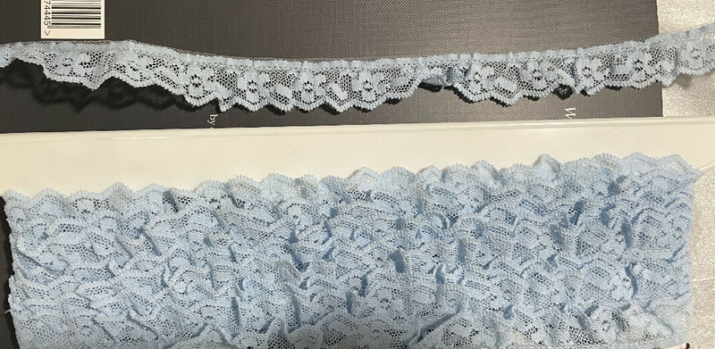 3/4" Light Blue Ruffled Lace Edging