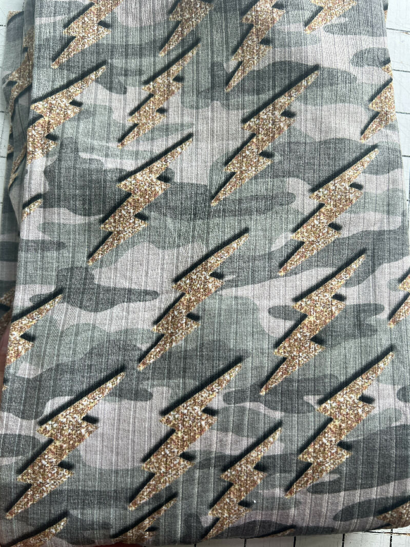 Knit Camo with Lightning bolts