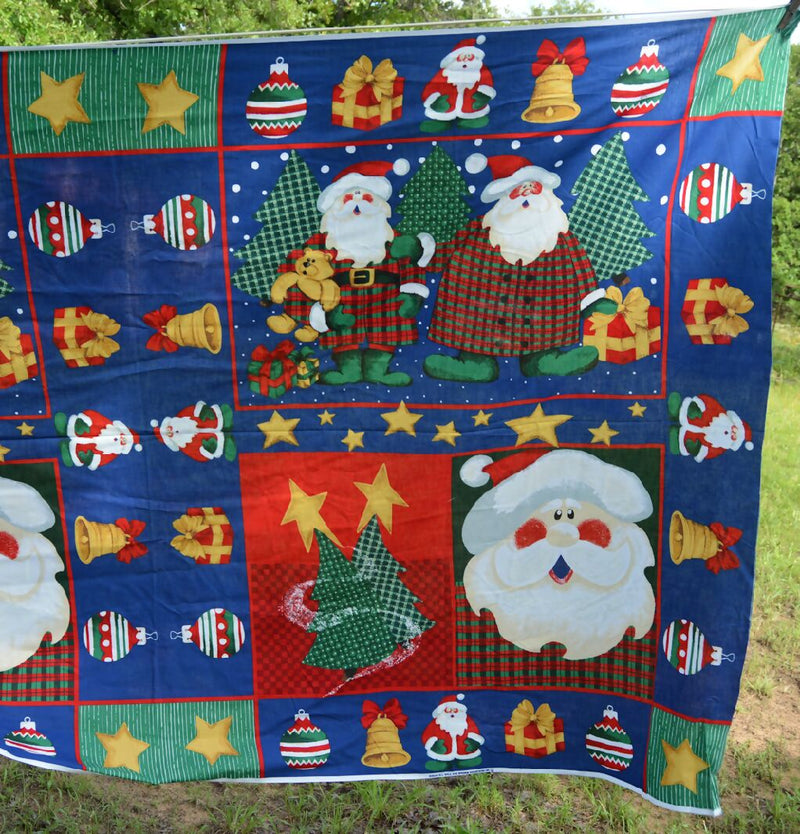 VTG Christmas Fabric NINE yards SUSAN Jill Hall Santas