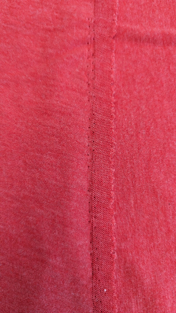 Heather Red Cotton Knit Fabric 77"W - 1 yd+