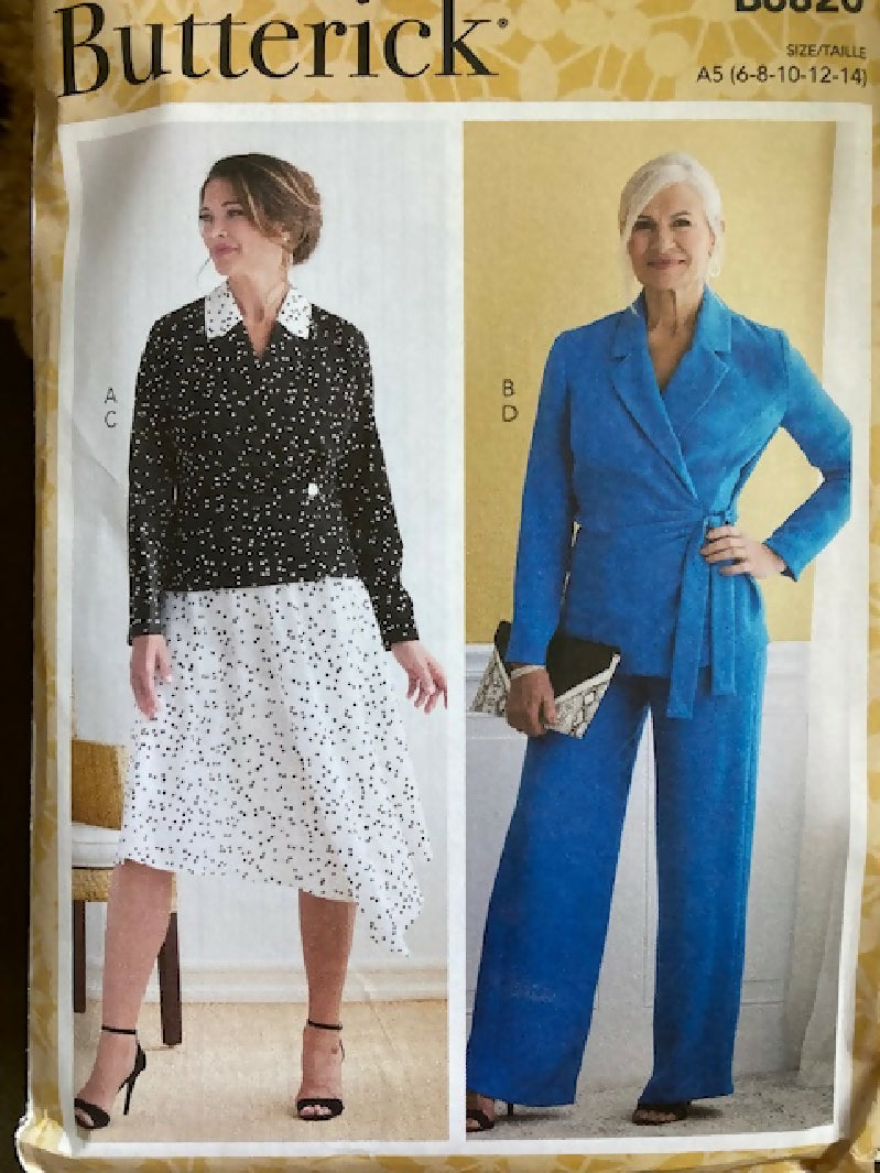 Butterick sewing pattern lot, Three uncut butterick patterns, dress, jumpsuit, 6-14size