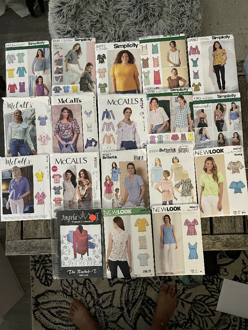 Lot of SPRING tops sewing patterns