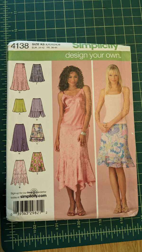 Simplicity 4138 Design Your Own Skirt Sewing Pattern Sizes 8-16