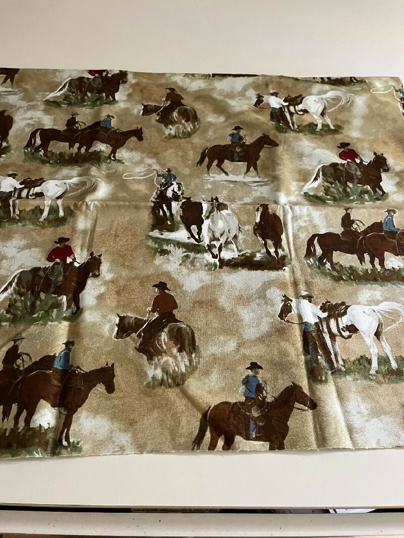 Quilting Cotton - Working Cowboys and Horses