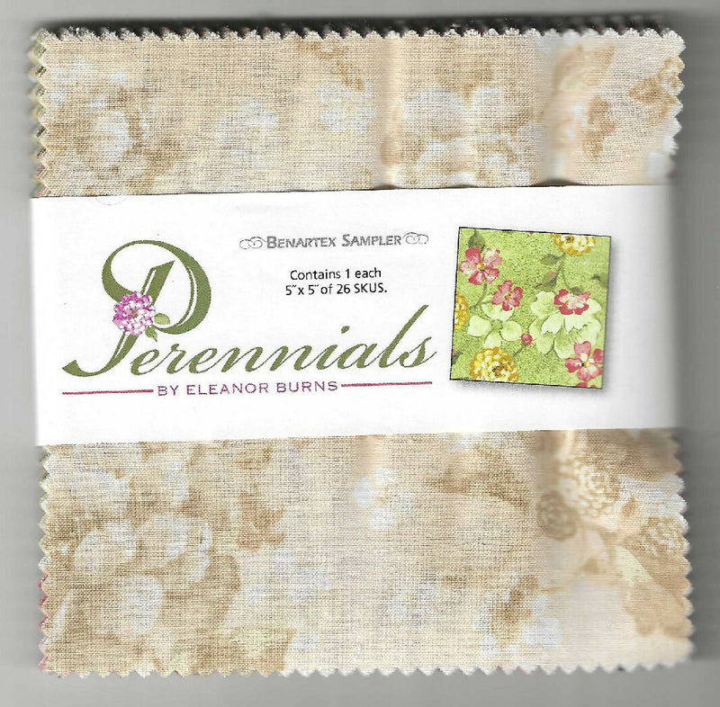 Perennials by Eleanor Burns 26 pieces 5"x5" floral patterns