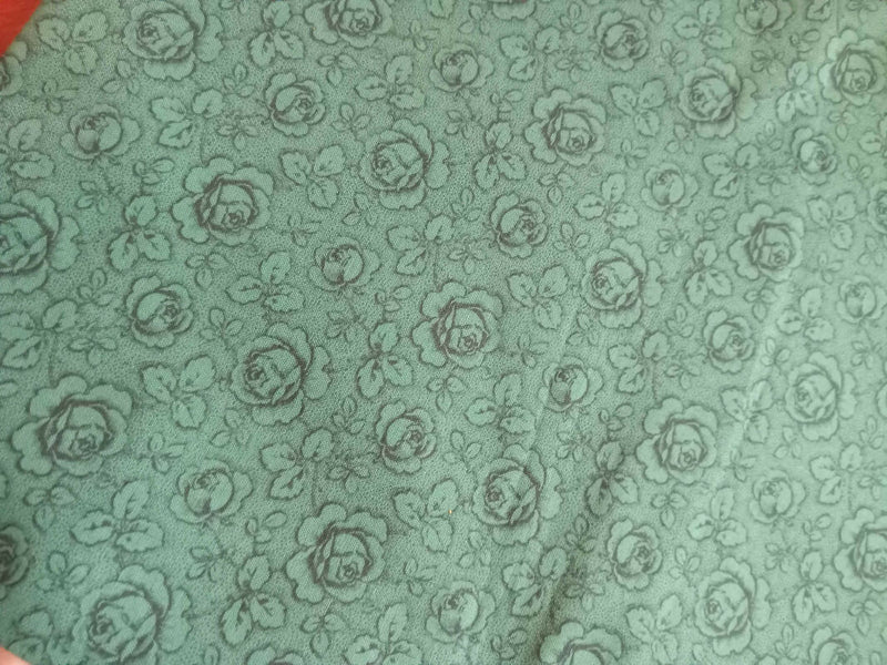 Cranston Print Works company emerald green rose quilting cotton 3 yards