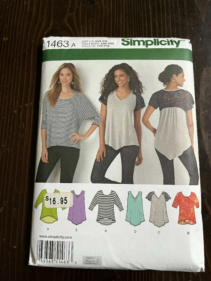 Simplicity 1463 Misses Knit Tops