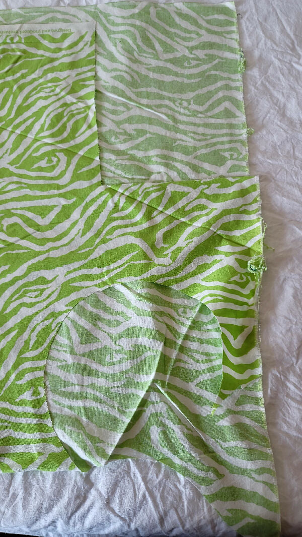 Green and White Zebra Print Cotton 2 2/3 Yards