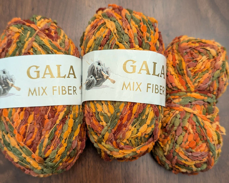 Gala Mixed Fiber Autumnal Color Novelty & Worsted Yarn Lot of 7