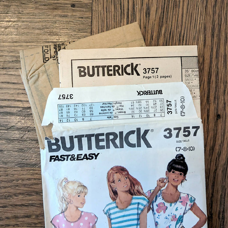Vintage kids sewing pattern - Butterick 3757