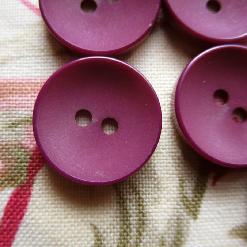 93 Purple Plastic Two-hole Buttons, 5/8" (15mm)