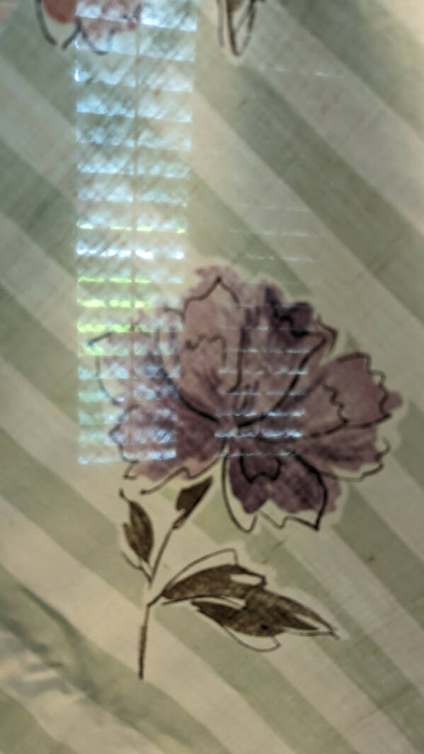 Printmaker International LTD Light Sage Green/White Stripes with Flowers Woven Fabric 45"W - 4+ yds