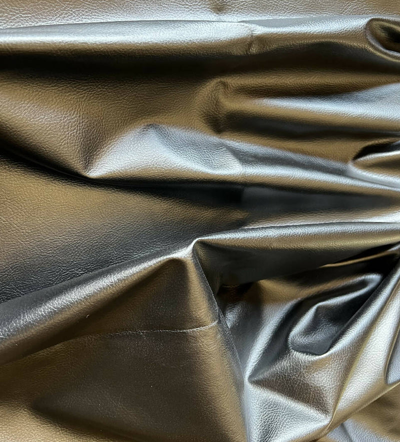 54” black faux leather