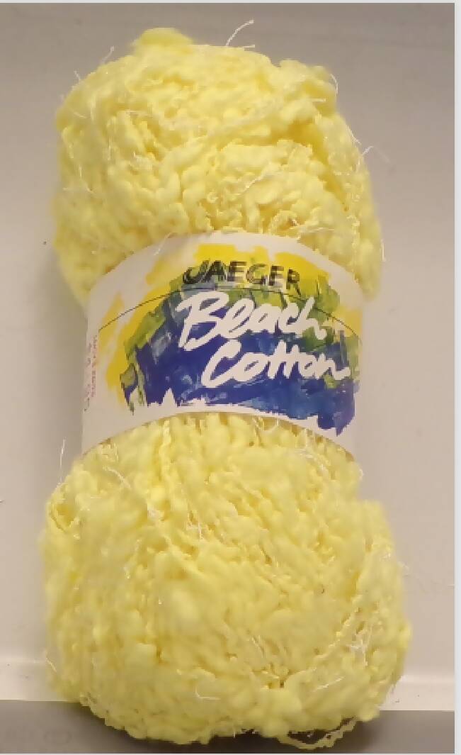 Jaeger Beach Cotton, Banana Yellow, Discontinued Slubby Yarn; Lot of 7