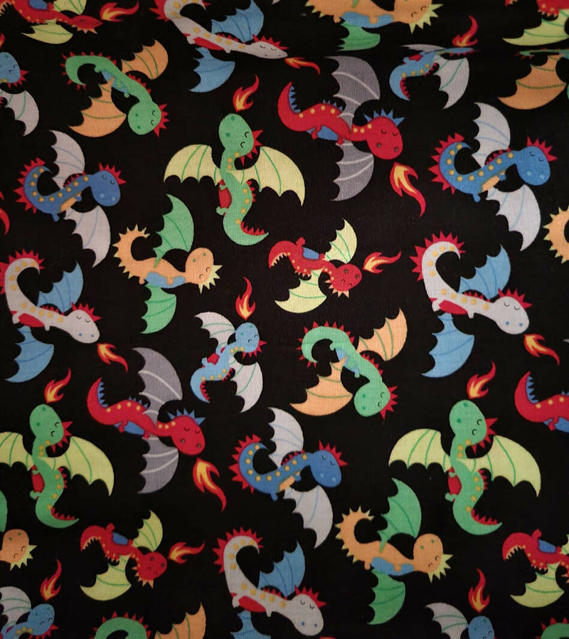Dragons of many colors 1/2 yd