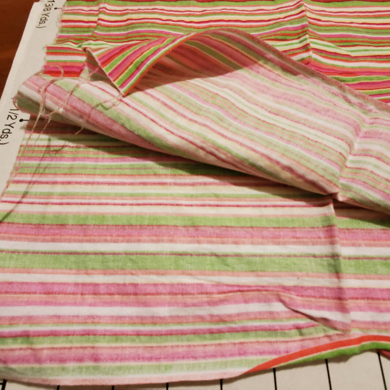 Vintage Cotton Bright multi colored stripes 22 x 1 yd