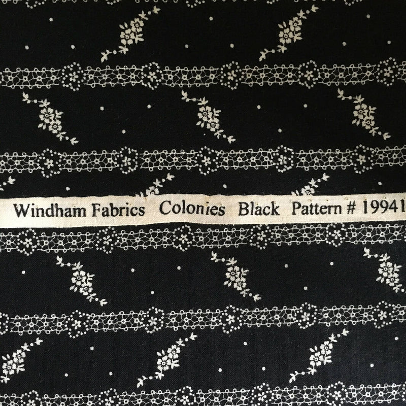 Cotton Quilting FABRIC 4 Fabrics Half Yard Bundle White on Black 100% Cotton