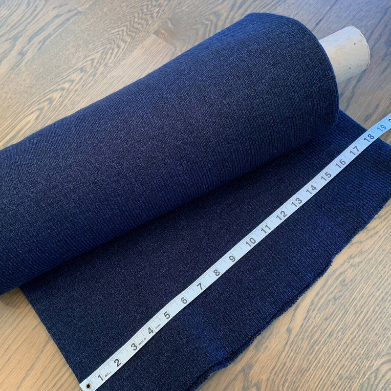 Blue Acrylic and Lycra Swiss Rib Tube Knit - Yardage