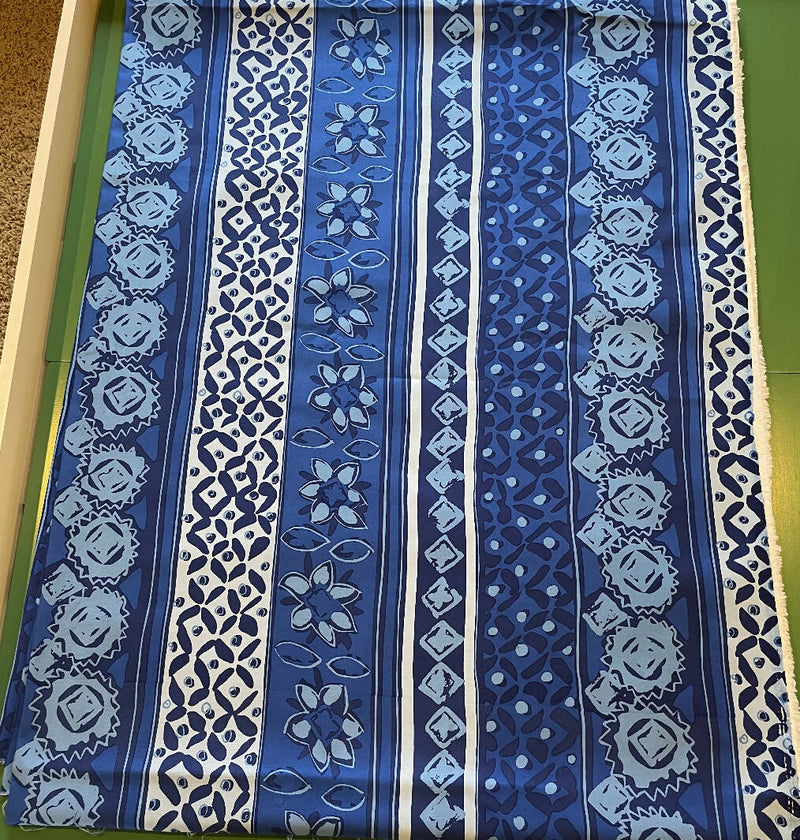 Designer blue cotton woven - 3 yards