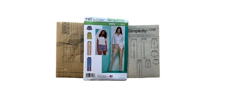 Simplicity 1165 Misses Slim Pull-On Pants, Shorts in 2 Styles Easy Sew Size: R5