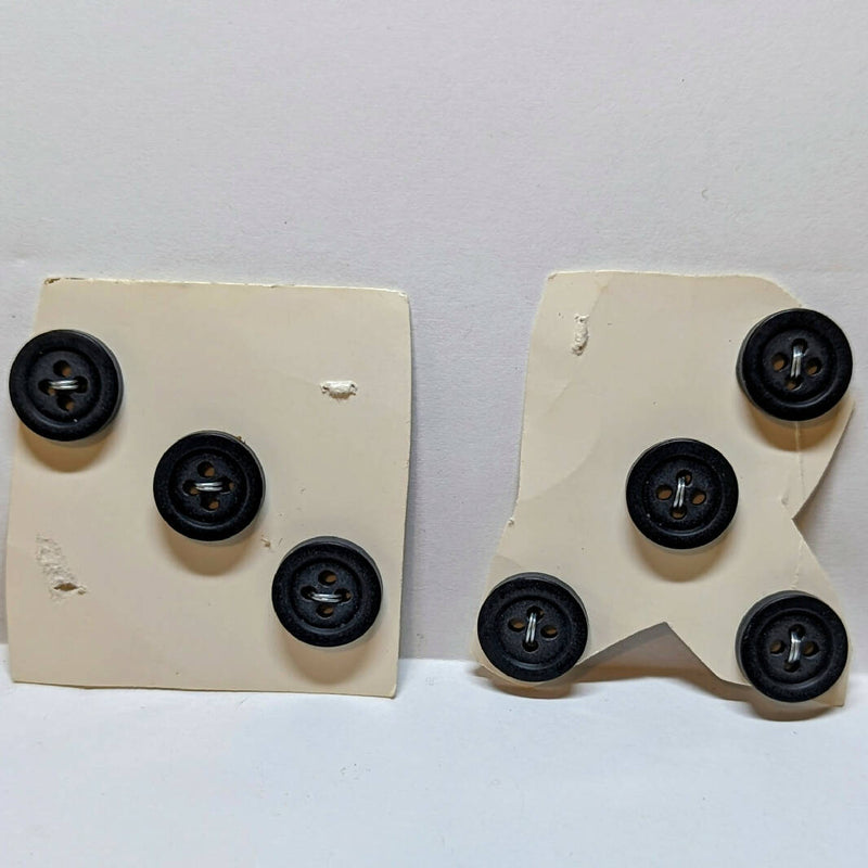 Matte Black Round Buttons 8 mm - 7 pieces