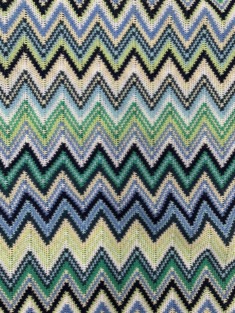 Vintage Multicolor Stretch Chevron Zig Zag Apparel Fabric 3 yards + 19"x 60"wide