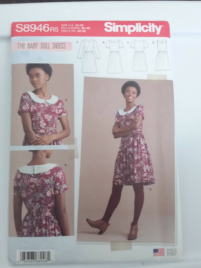 Simplicity 8946 Misses Dresses with Length and Sleeve Variations Size 14 - 22 Uncut