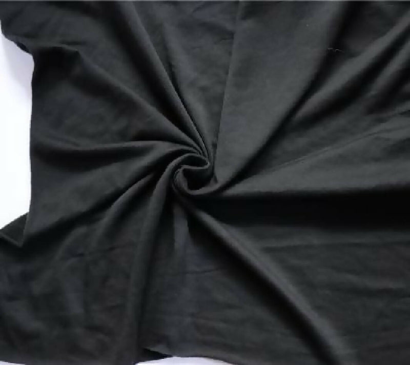 3 Yards 62in Wide Girl Charlee Black Stretch Jersey Sweatshirt Fleece Fabric