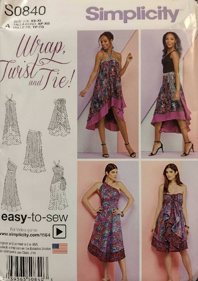 2006 Butterick Six Sew Easy Sewing Pattern B4800 Size AA 6-12 for Misses Tops Uncut