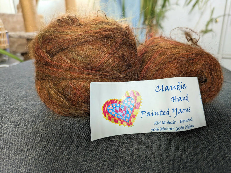 Claudia Hand-Painted Yarns Kid Mohair, Urban fever copper/gold - 75g/2.7oz - 672m/735yd