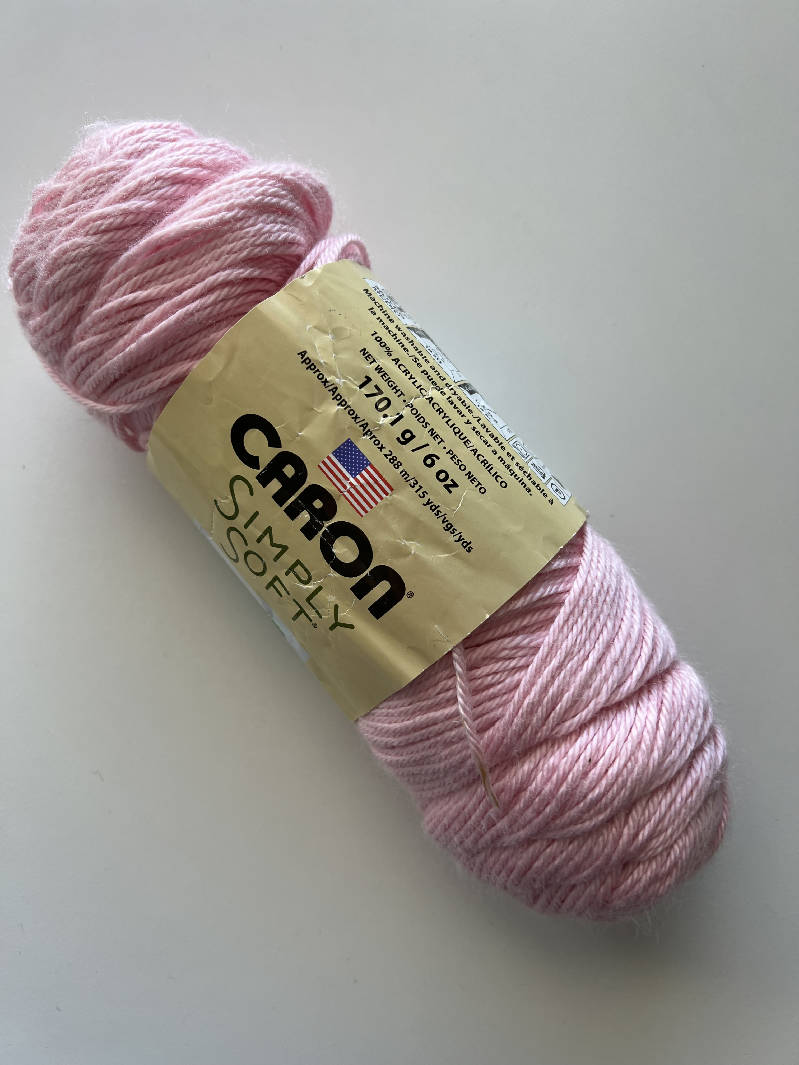 Caron Simply Soft - Soft Pink (partial skein)