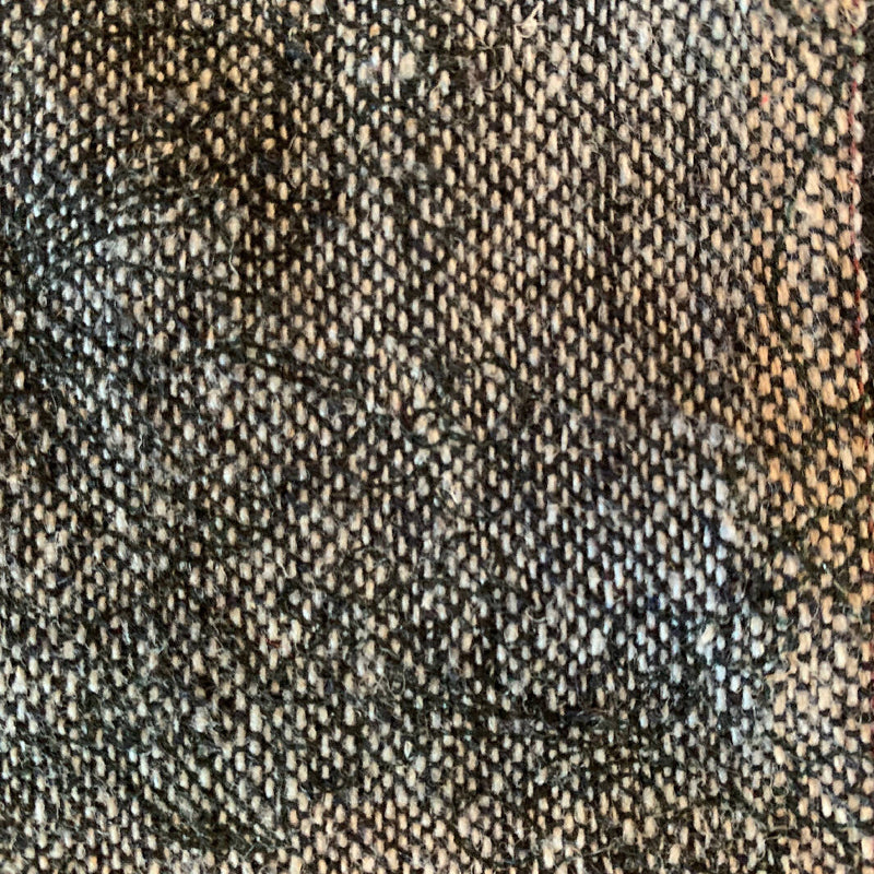 Navy (floral design on one side) Wool Blend Tweed
