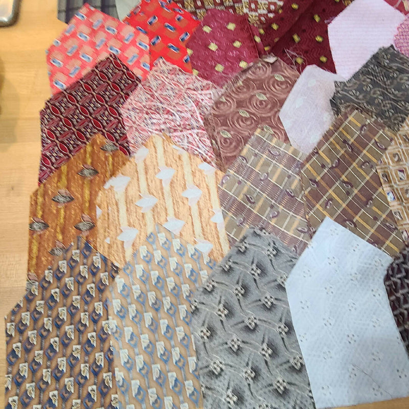 18 Seperate Silk Ties Pre-Cut into A Frame/House