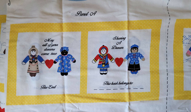 Dolls of all nations fabric book printed panels